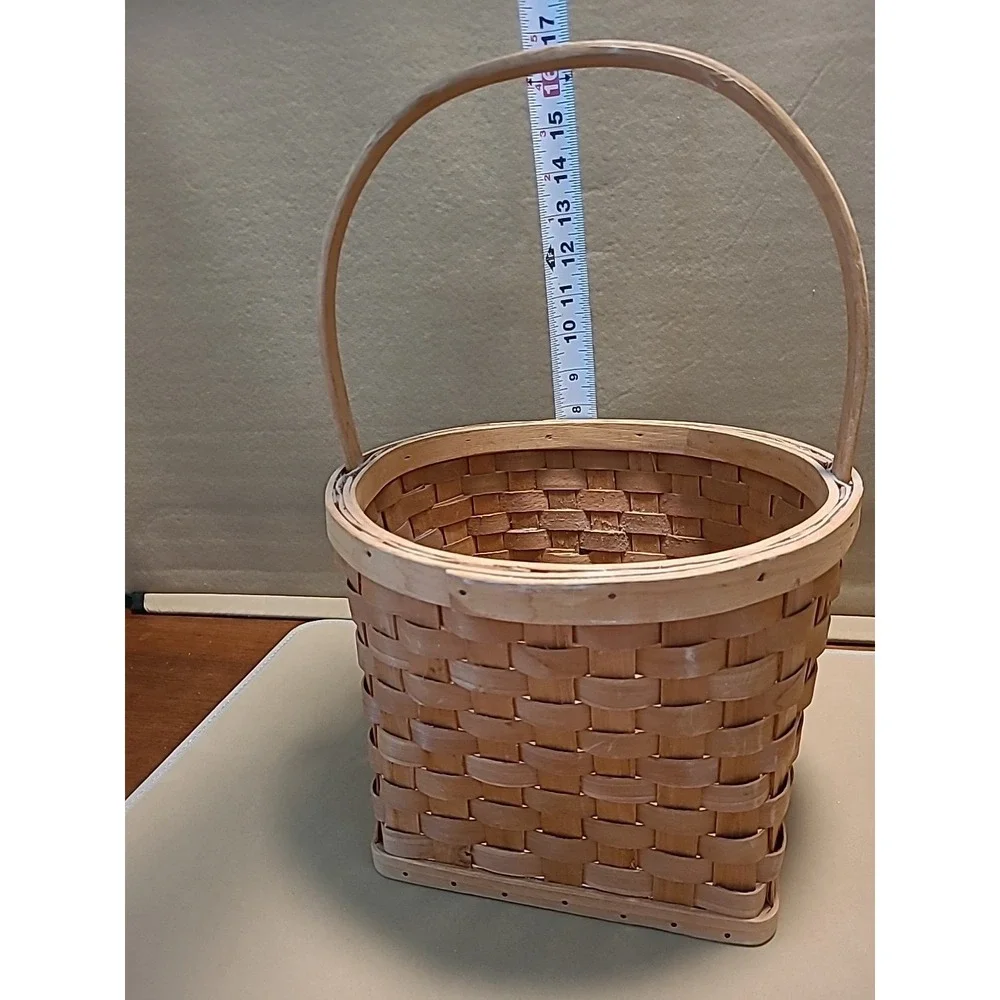 BASKET Round Top Square Bottom  16in Tall, 10in Round Top, 8in Bottom